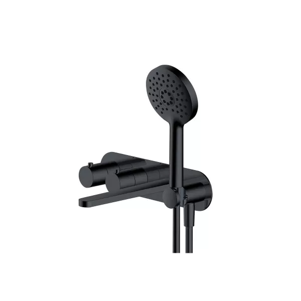 Image of RAK Petit Round Wall Mounted Thermostatic Bath - Matt Black