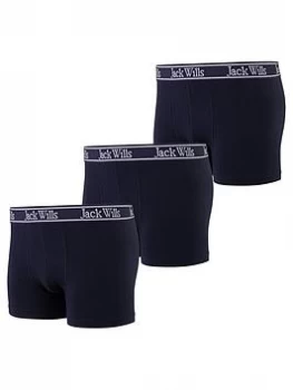 Image of Jack Wills Boys 3 Pack Boxers - Navy, Size Age: 10-11 Years