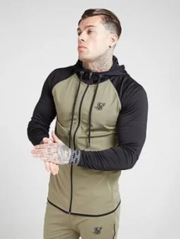 image of SikSilk Scope Hoodie - Khaki/Black, Khaki/Black, Size XS, Men