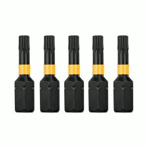 Image of DEWALT Torx Extreme Impact Torsion Screwdriver Bit T20 25mm Pack of 5