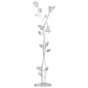 Image of Marilena 3 Light Multi Arm Floor Lamp, White, Silver