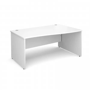 image of Maestro 25 PL Right Hand Wave Desk 1600mm - White Panel Leg Design