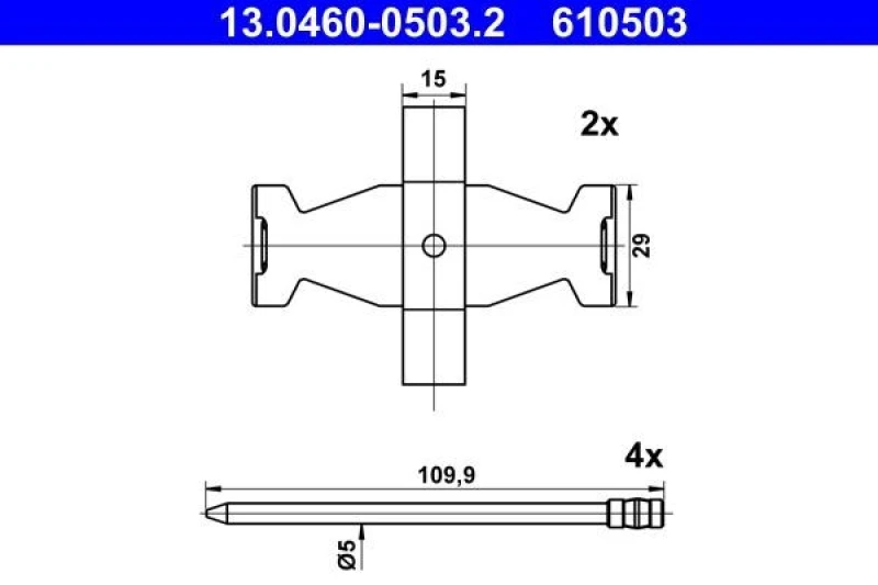 Image of Brake pad fitting kit ATE 13.0460-0503.2