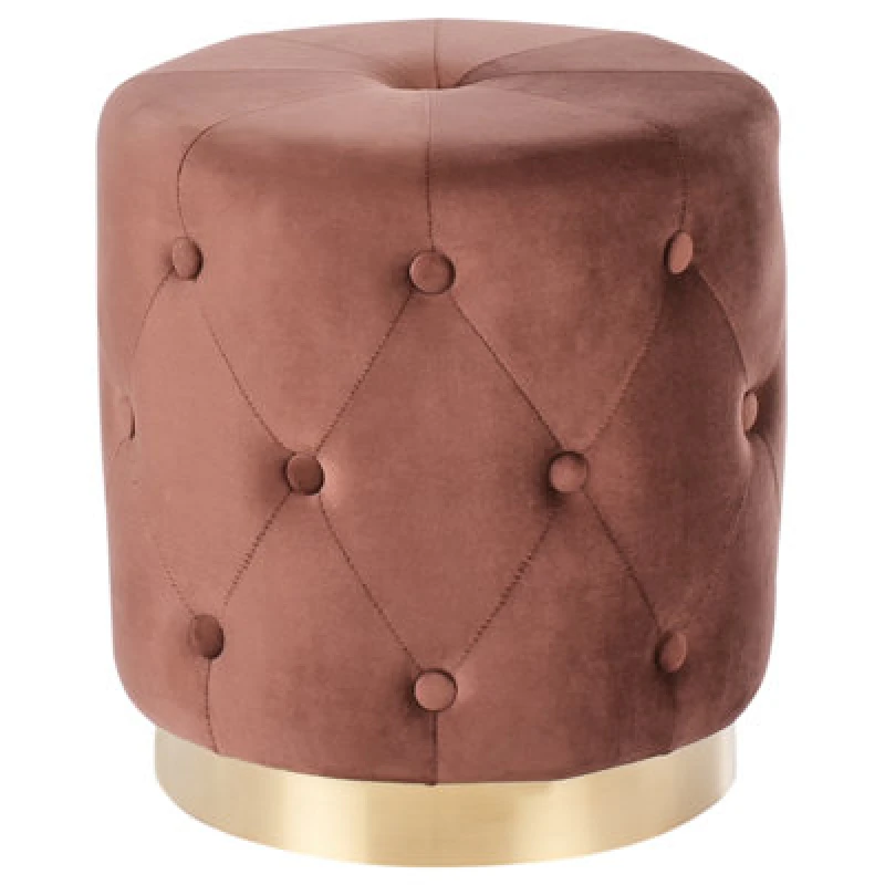 Image of Beliani Pouffe Carrollton Velvet Brown