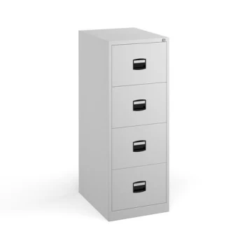 image of Steel 4 drawer contract filing cabinet 1321mm high - white