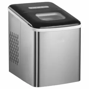 image of HOMCOM 800-075V70 Portable Ice Maker Machine - Silver and Black