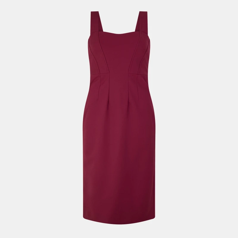 Image of Boss Womens Dizena Bodycon Dress, Bodycon Fit Dark Red female 4 (XXS)
