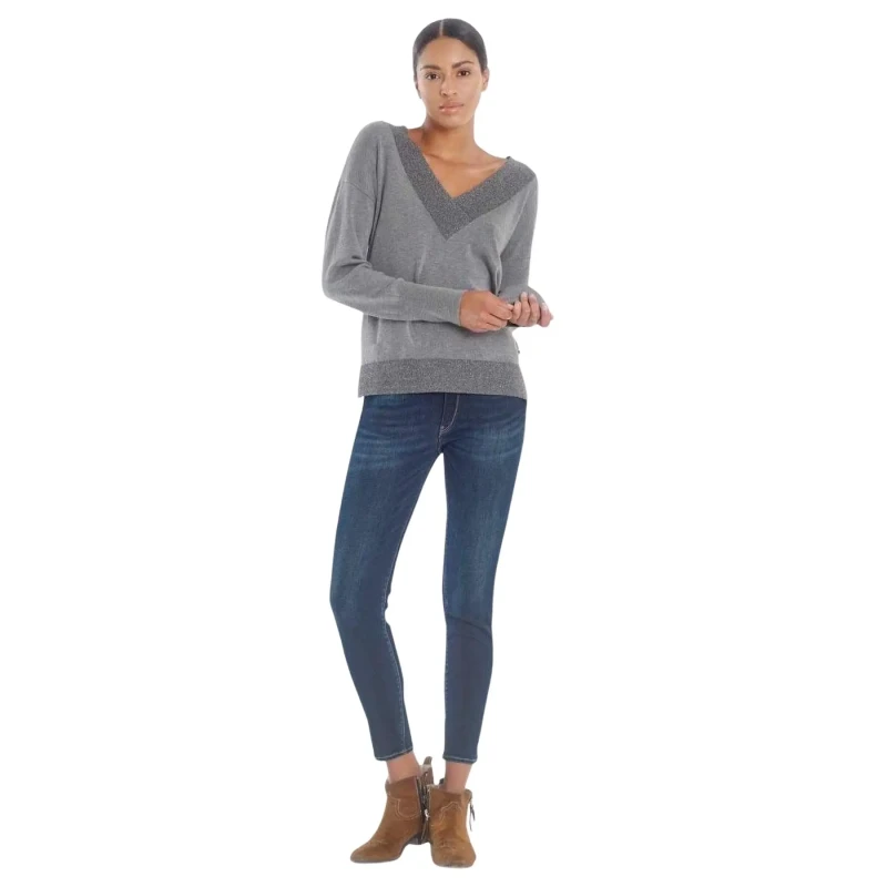 Image of LE TEMPS DES CERISES Slim Shac Jeans with High Waist dark stonewashed Women W27