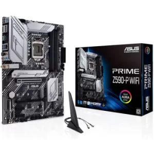 image of Asus PRIME Z590-P WIFI, Intel Z590, 1200, ATX, 4 DDR4, HDMI, DP, AX WiFi, 2.5G LAN, RGB, 3x M.2