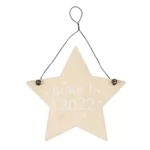 image of Born in 2022 Wooden Hanging Sign