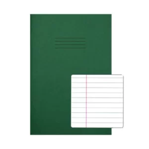 image of Rhino Exercise Book 8mm Ruled 80P A4 Dark Green (Pack of 50) VC48432