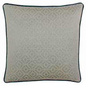 image of Riva Paoletti Belsize Cushion Cover (45x45cm) (Taupe/Teal)