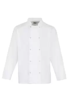 Image of Studded Front Long Sleeve Chefs Jacket Chefswear