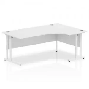 image of Impulse 1800mm Right Crescent Desk White Top White Cantilever Leg