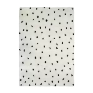 Image of Melrose Textiles Homemaker Monochrome Snug Spotty Shaggy Rug 120 x 170cm