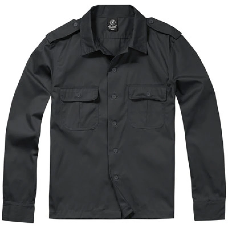 Image of Brandit US Long-Sleeved Shirt Longsleeve Black XXL Men