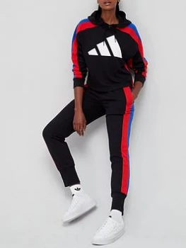 Image of adidas Big Logo Tracksuit - Black/Red, Size S, Women