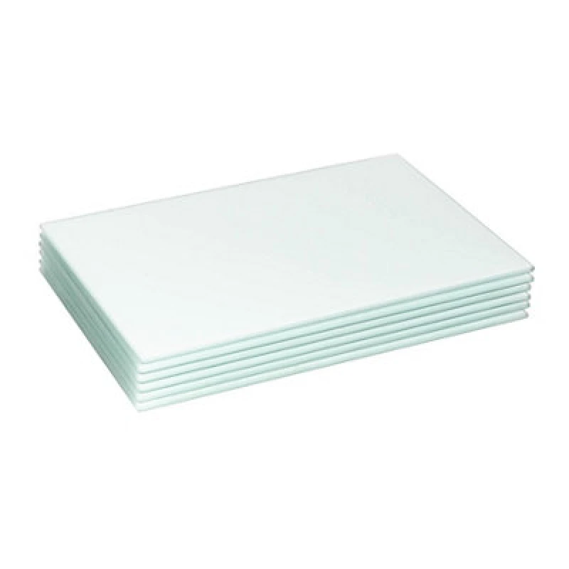Image of Harbour Housewares 6X Glass Placemats - 30 X 20Cm - White - Dining Table Place Mats Tabletop Protector For Kitchen Worktops
