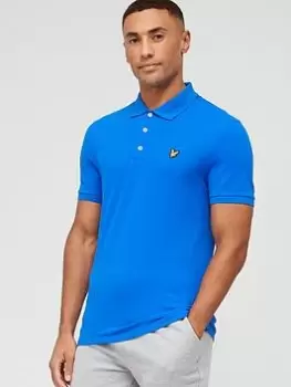 image of Lyle & Scott Plain Polo Shirt - Bright Blue, Bright Blue Size XL Men