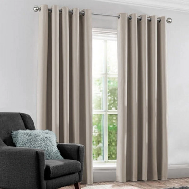 Image of Velosso Modern Blackout Curtains - Ring Top, Light Blocking, Thermal & Privacy Drapes - Perfect For Bedroom & Living Room - Beige
