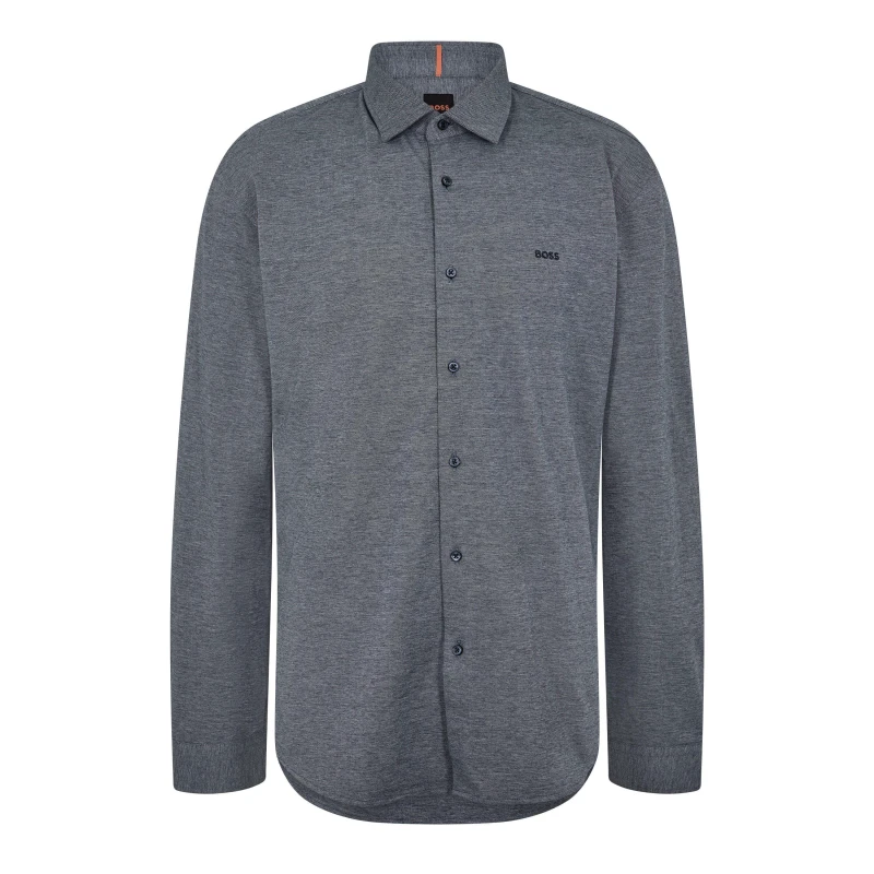 Image of Boss Mysoft 2m 10260281 01 Plain Shirt Mens - Blue Blue S