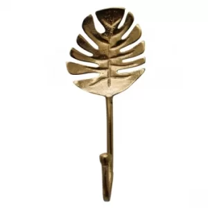 Image of Gold Metal Palm Leaf Coat Hook