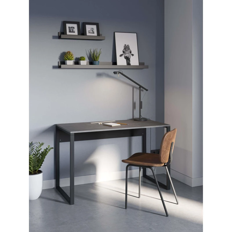 Image of Decortie Inna' Modern Work Table with Sturdy Black Metal Legs 110cm Size: 1 Pack Multicolor Unisex 1 Pack