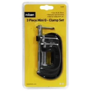Image of Rolson Mini G-Clamp Set, 3pcs