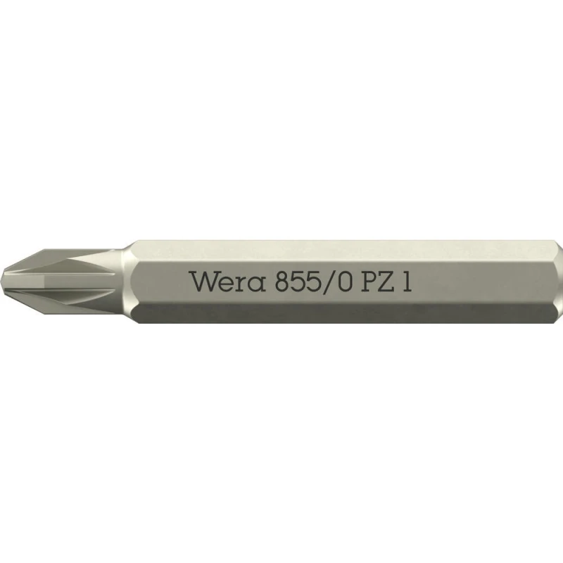 Image of Wera 855/0 4mm Hex Drive Micro Pozi Screwdriver Bits PZ1 30mm Pack of 1 5058141001