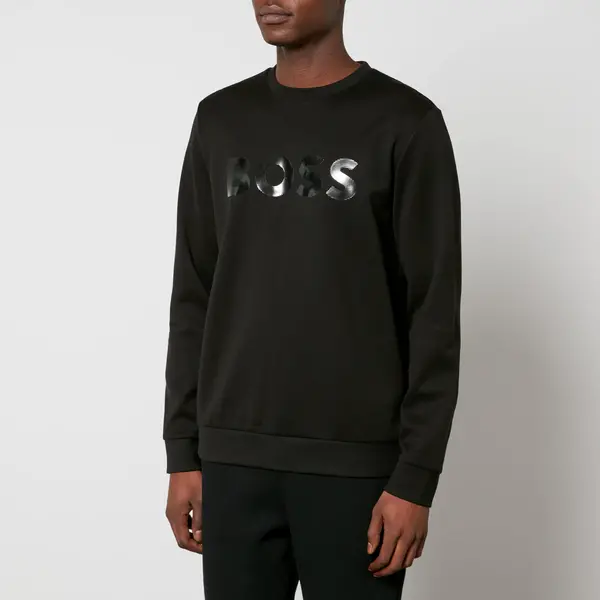 image of BOSS Green Salbo Mirror Textured Cotton-Jersey Sweatshirt - M