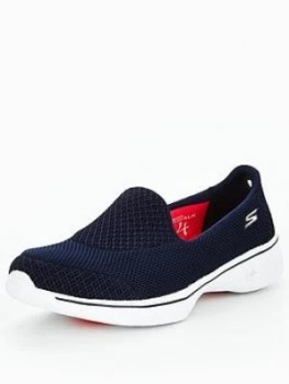 Image of Skechers Go Walk 4 Propel Shoe NavyWhite Size 3 Women