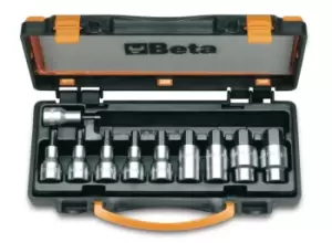 image of Beta Tools 920PE/C10 10pc 1/2" Square Drive Hexagon Bit Socket Driver Set (Case)