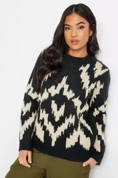 image of Petite Printed Long Sleeve Jumper