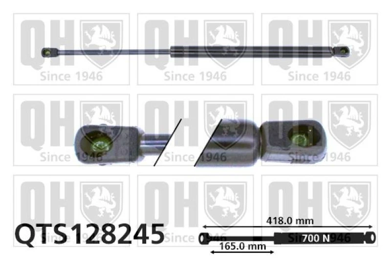 Image of QUINTON HAZELL Tailgate strut QUINTON HAZELL QTS128245