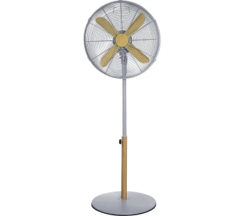 Image of Russell Hobbs Scandi RHMPF1601WDG 16" Pedestal Fan Grey & Brown, Grey