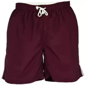 image of Duke Mens Yarrow D555 Full Length Swim Shorts (S) (Burgundy)