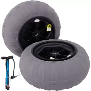 Image of Beach Balloon Wheels, 15.7' Replacement Sand Tires, tpu Cart Tires for Kayak Dolly, Canoe Cart and Buggy w/ Free Air Pump, 2-Pack - Vevor