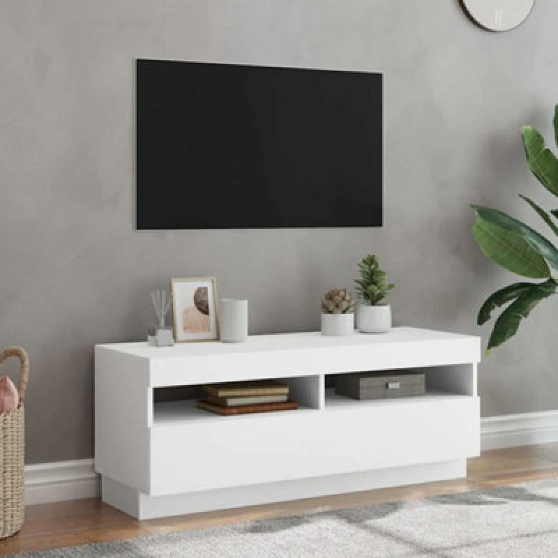 Image of VIDAXL TV Cabinet with LED Lights White 100x35x40cm Vidaxl 8720286218648