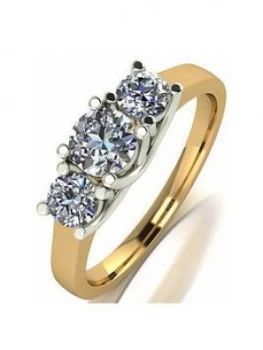 Image of Moissanite 18Ct Gold 1Ct Total Moissanite Trilogy Ring