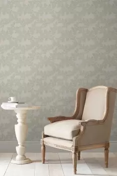 image of Laura Ashley Burnham Wallpaper - Grey