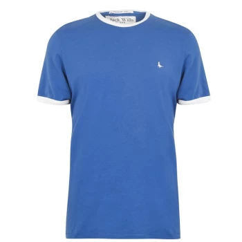 image of Jack Wills Pentworth Ringer T-Shirt - Deep Blue