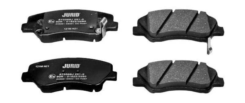 Image of JURID 573368J Brake pad set with acoustic wear warning, without accessories Brake Pad Set,disc brake (402)