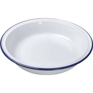 image of Falcon White Enamel Round Pie Baking Dish 26cm