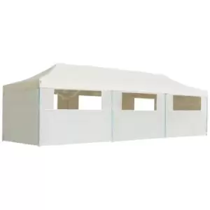 image of Folding Pop-up Party Tent with 8 Sidewalls 3x9 m Cream vidaXL - Cream