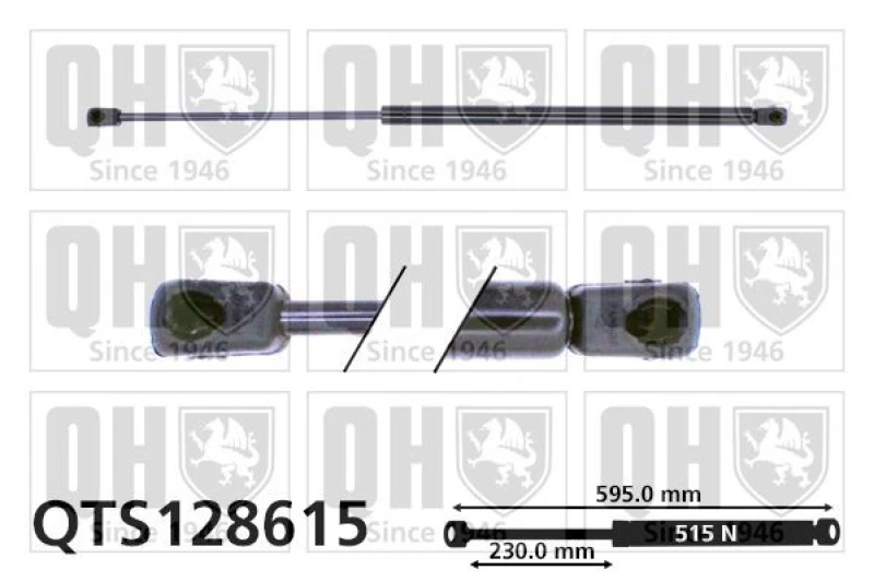 Image of QUINTON HAZELL Tailgate strut QUINTON HAZELL QTS128615