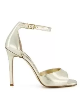 image of Dune London Misties 2 Part Barely There Heels - Gold, Size 4, Women