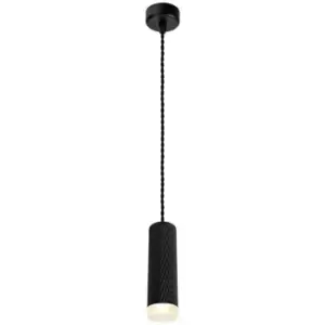 image of 1 Light 20cm Ceiling Pendant Light GU10, Sand Black, Acrylic Ring - Luminosa Lighting