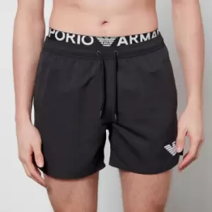 image of Emporio Armani Mens Logo Band Swim Shorts - Black - IT 50/L