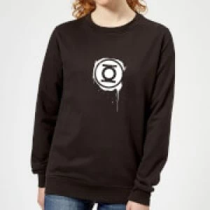 Image of Justice League Graffiti Green Lantern Womens Sweatshirt - Black - 5XL