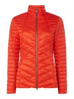 image of Barbour Chevron Quilted Lighthouse Coat Orange